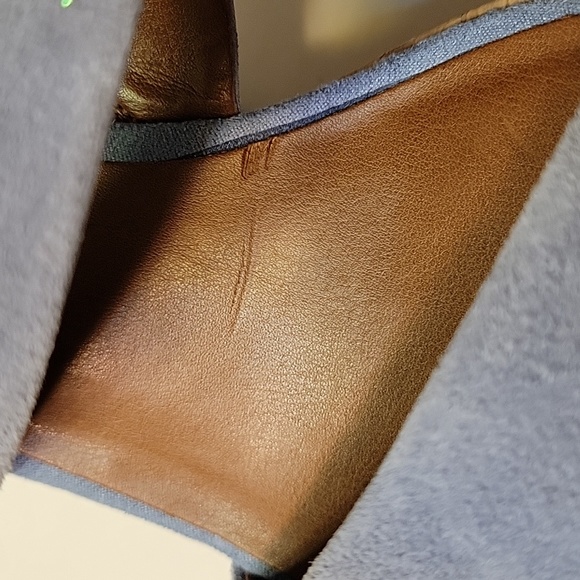 FRANCO SARTO Light Blue Suede Leather Wedge Sandals Size 6.5 - Picture 7 of 16